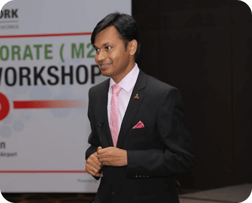 Captain Uday K. Shriwas speaking on stage